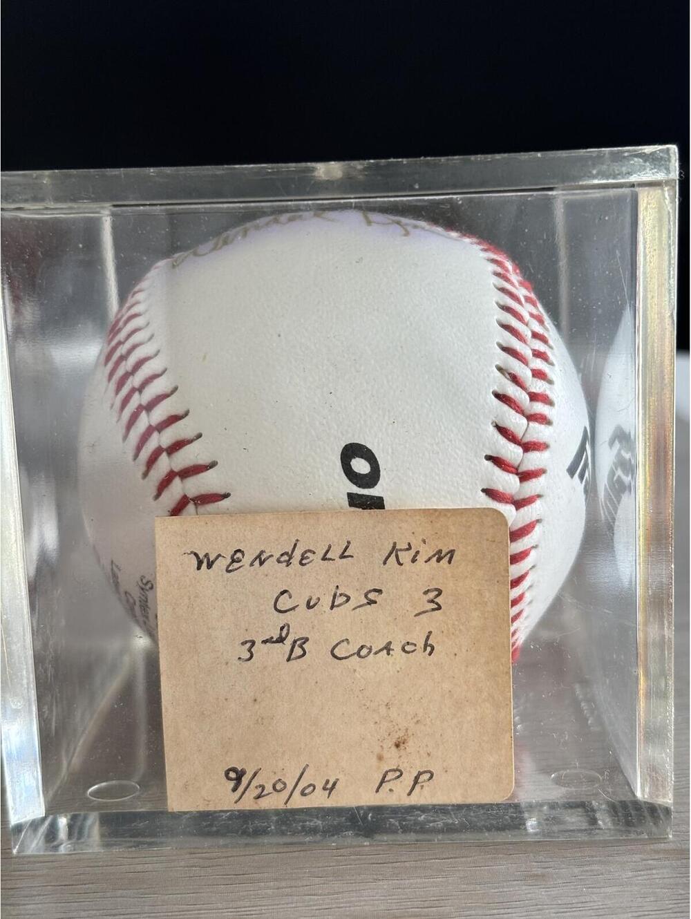 Wendell Kim Autographed Baseball in Display Case